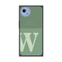 プレミアムスクエアケース with SnapMag［ オリジナル - initial two tone - W green ］