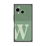プレミアムスクエアケース with SnapMag［ オリジナル - initial two tone - W green ］