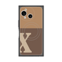 プレミアムスクエアケース with SnapMag［ オリジナル - initial two tone - X brown ］