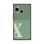 プレミアムスクエアケース with SnapMag［ オリジナル - initial two tone - X green ］