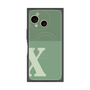 プレミアムスクエアケース with SnapMag［ オリジナル - initial two tone - X green ］