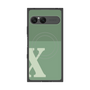 プレミアムスクエアケース with SnapMag［ オリジナル - initial two tone - X green ］