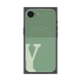 プレミアムスクエアケース with SnapMag［ オリジナル - initial two tone - Y green ］