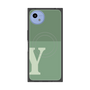 プレミアムスクエアケース with SnapMag［ オリジナル - initial two tone - Y green ］