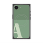 プレミアムスクエアケース with SnapMag［ オリジナル - initial two tone - A green ］