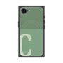 プレミアムスクエアケース with SnapMag［ オリジナル - initial two tone - C green ］