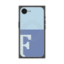 プレミアムスクエアケース with SnapMag［ オリジナル - initial two tone - F blue ］
