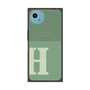 プレミアムスクエアケース with SnapMag［ オリジナル - initial two tone - H green ］