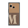 プレミアムスクエアケース with SnapMag［ オリジナル - initial two tone - M brown ］