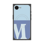 プレミアムスクエアケース with SnapMag［ オリジナル - initial two tone - M blue ］