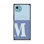 プレミアムスクエアケース with SnapMag［ オリジナル - initial two tone - M blue ］