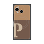 プレミアムスクエアケース with SnapMag［ オリジナル - initial two tone - P brown ］