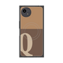 プレミアムスクエアケース with SnapMag［ オリジナル - initial two tone - Q brown ］