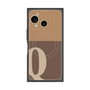 プレミアムスクエアケース with SnapMag［ オリジナル - initial two tone - Q brown ］