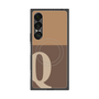 プレミアムスクエアケース with SnapMag［ オリジナル - initial two tone - Q brown ］