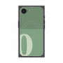 プレミアムスクエアケース with SnapMag［ オリジナル - initial two tone - Q green ］