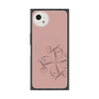 プレミアムスクエアケース with SnapMag［ LANVIN COLLECTION - 筆記体ロゴ - ピンクベージュ ］