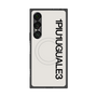 プレミアムスクエアケース with SnapMag［ 1PIU1UGUALE3 - ロゴ vertical - ホワイト ］