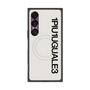 プレミアムスクエアケース with SnapMag［ 1PIU1UGUALE3 - ロゴ vertical - ホワイト ］