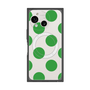プレミアムスクエアケース with SnapMag［ シンプルドット - Green ］