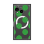 プレミアムスクエアケース with SnapMag［ シンプルドット - Green ］