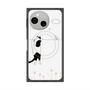 プレミアムスクエアケース with SnapMag［ 夢中に覗く三毛ねこ ］