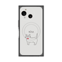プレミアムスクエアケース with SnapMag［ 蝶ネクタイねこ - White ］