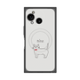 プレミアムスクエアケース with SnapMag［ 蝶ネクタイねこ - White ］