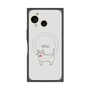 プレミアムスクエアケース with SnapMag［ 蝶ネクタイねこ - White ］