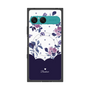 プレミアムスクエアケース with SnapMag［ ツインドットフラワー - Navy ］