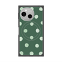 プレミアムスクエアケース with SnapMag［ 水彩ドット・レトロカラー - Green ］