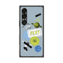 プレミアムスクエアケース with SnapMag［ Playful sticker - Dusty Blue ］