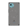 プレミアムスクエアケース with SnapMag［ Houndstooth Pattern Black with LANVIN en Bleu logo- ランバン 千鳥格子柄 ブラック ］
