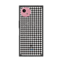プレミアムスクエアケース with SnapMag［ Houndstooth Pattern Black with LANVIN en Bleu logo- ランバン 千鳥格子柄 ブラック ］
