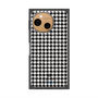 プレミアムスクエアケース with SnapMag［ Houndstooth Pattern Black with LANVIN en Bleu logo- ランバン 千鳥格子柄 ブラック ］