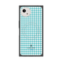 プレミアムスクエアケース with SnapMag［ Houndstooth Pattern Blue with LANVIN en Bleu logo- ランバン 千鳥格子柄 ブルー ］