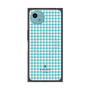 プレミアムスクエアケース with SnapMag［ Houndstooth Pattern Blue with LANVIN en Bleu logo- ランバン 千鳥格子柄 ブルー ］