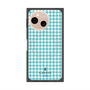 プレミアムスクエアケース with SnapMag［ Houndstooth Pattern Blue with LANVIN en Bleu logo- ランバン 千鳥格子柄 ブルー ］