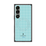 プレミアムスクエアケース with SnapMag［ Houndstooth Pattern Blue with LANVIN en Bleu logo- ランバン 千鳥格子柄 ブルー ］