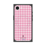 プレミアムスクエアケース with SnapMag［ Houndstooth Pattern Pink with LANVIN en Bleu logo- ランバン 千鳥格子柄 ピンク ］