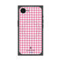 プレミアムスクエアケース with SnapMag［ Houndstooth Pattern Pink with LANVIN en Bleu logo- ランバン 千鳥格子柄 ピンク ］
