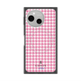 プレミアムスクエアケース with SnapMag［ Houndstooth Pattern Pink with LANVIN en Bleu logo- ランバン 千鳥格子柄 ピンク ］
