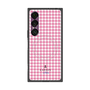 プレミアムスクエアケース with SnapMag［ Houndstooth Pattern Pink with LANVIN en Bleu logo- ランバン 千鳥格子柄 ピンク ］