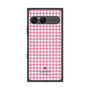 プレミアムスクエアケース with SnapMag［ Houndstooth Pattern Pink with LANVIN en Bleu logo- ランバン 千鳥格子柄 ピンク ］