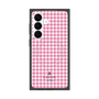 プレミアムスクエアケース with SnapMag［ Houndstooth Pattern Pink with LANVIN en Bleu logo- ランバン 千鳥格子柄 ピンク ］