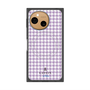 プレミアムスクエアケース with SnapMag［ Houndstooth Pattern Purple -with LANVIN en Bleu logo ランバン 千鳥格子柄 パープル ］