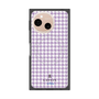 プレミアムスクエアケース with SnapMag［ Houndstooth Pattern Purple -with LANVIN en Bleu logo ランバン 千鳥格子柄 パープル ］
