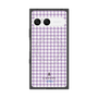 プレミアムスクエアケース with SnapMag［ Houndstooth Pattern Purple -with LANVIN en Bleu logo ランバン 千鳥格子柄 パープル ］