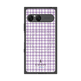 プレミアムスクエアケース with SnapMag［ Houndstooth Pattern Purple -with LANVIN en Bleu logo ランバン 千鳥格子柄 パープル ］