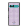 プレミアムスクエアケース with SnapMag［ Houndstooth Pattern Purple -with LANVIN en Bleu logo ランバン 千鳥格子柄 パープル ］